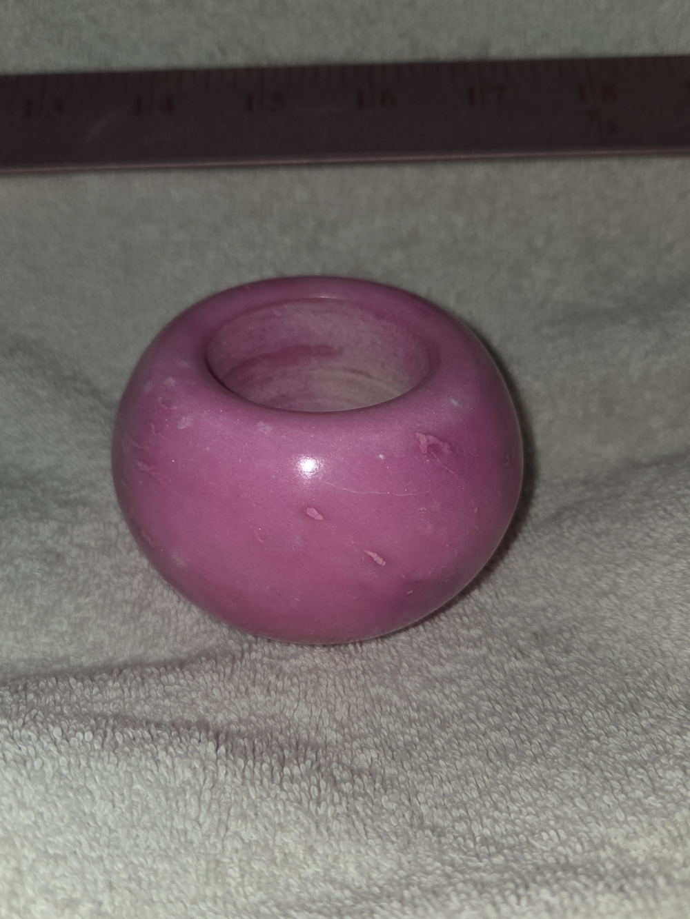 Small Pink Marble Votive Holder - Picture 2 of 4